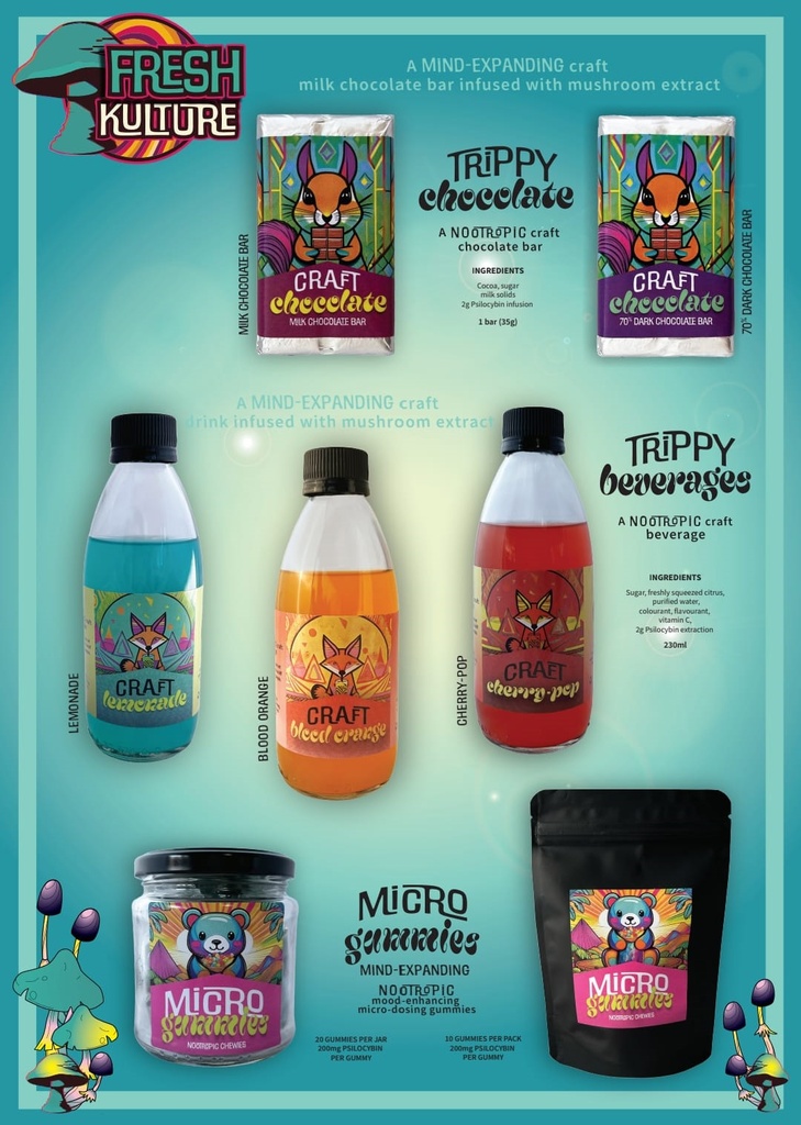 Trippy Nootropic Microdosing Gummies HERO Jar 4000mg (20x200mg)