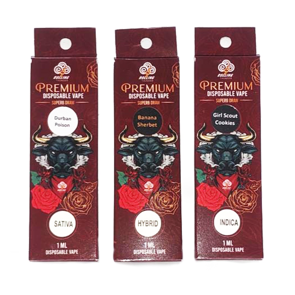 Rolling Thunder Disposable Vape 1ml - Blueberry Kush (Indica)